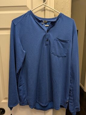 Outdoor Research Men's Royal Blue Henley Long-Sleeve with Pocket